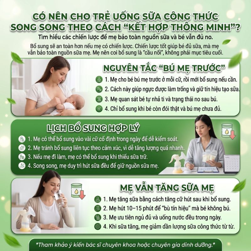 có nên cho trẻ bú sữa công thức không